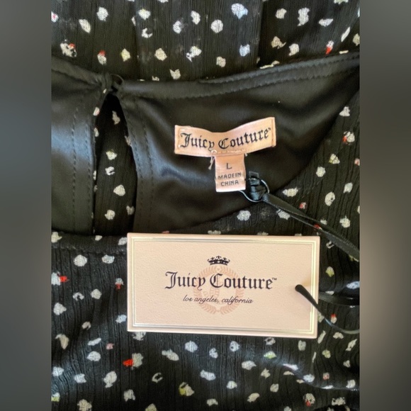 NWT JUICY COUTURE PULLOVER SLEEVELESS FLOWY BLOUSE SZ L, BLACK/PINK - Picture 14 of 15